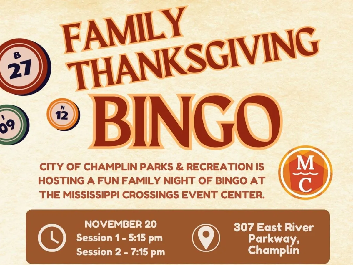 Family "Thanksgiving" Bingo (Champlin) — official source image