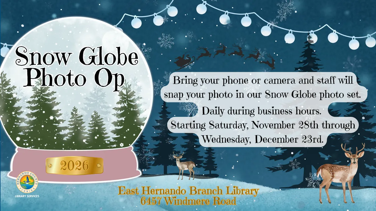 Snow Globe Photo Op at East Hernando Branch Library — official source image