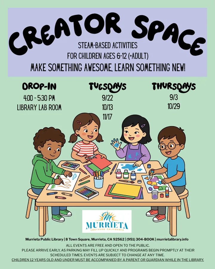 Creator Space for Kids (Murrieta Public Library) — official source image