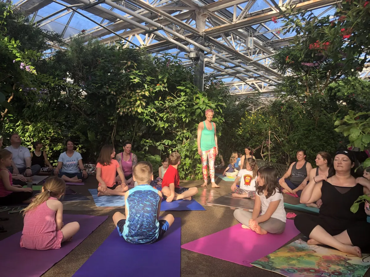 Family Rainforest Yoga at Butterfly Pavilion — official source image