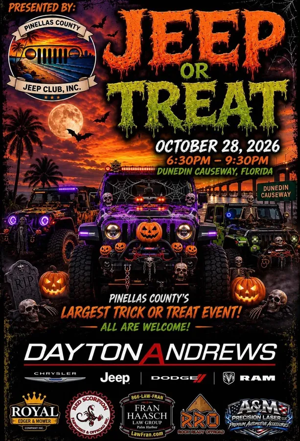 Jeep or Treat on the Dunedin Causeway — official source image