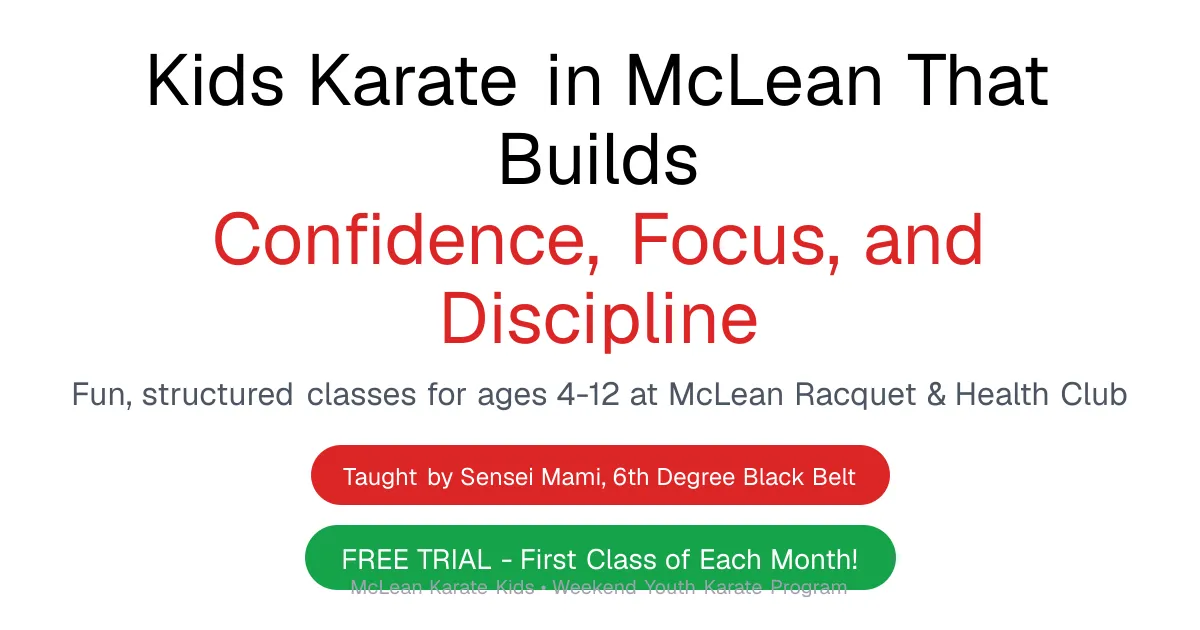 McLean Karate Kids Weekend Classes — program image