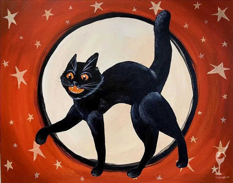KIDS PAINT TIME! - Vintage Halloween Cat — official source image