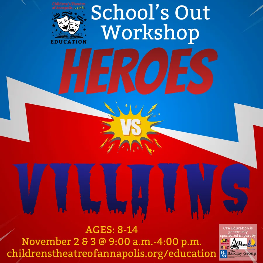 School's Out Workshop: Heroes vs. Villains (Ages 8-14) — official source image