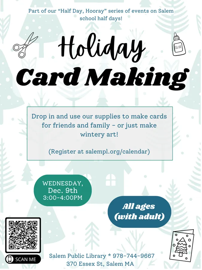 Holiday Card Making (Half Day, Hooray!) — Salem Public Library — official source image