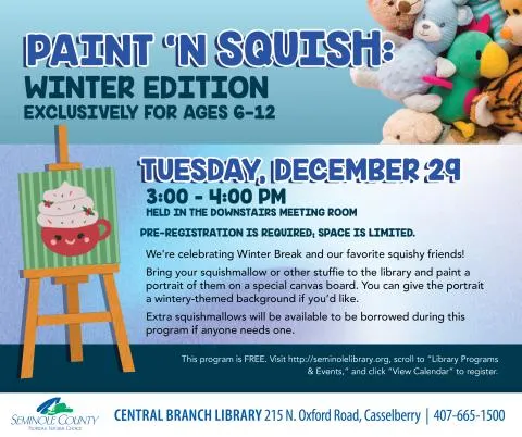 Paint 'N Squish: Winter Edition (Ages 5-12) - Central — official source image