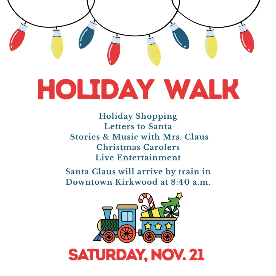 Kirkwood Holiday Walk and Santa's Arrival on the Train — official source image