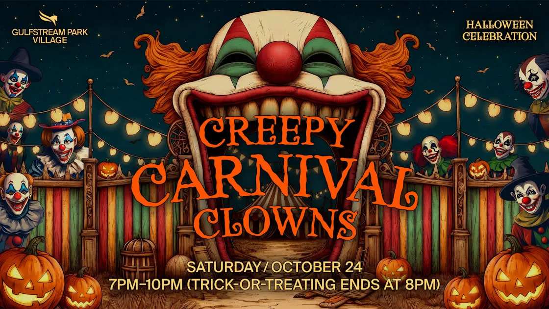 Creepy Carnival Clowns Halloween Celebration — Gulfstream Park Village — official source image