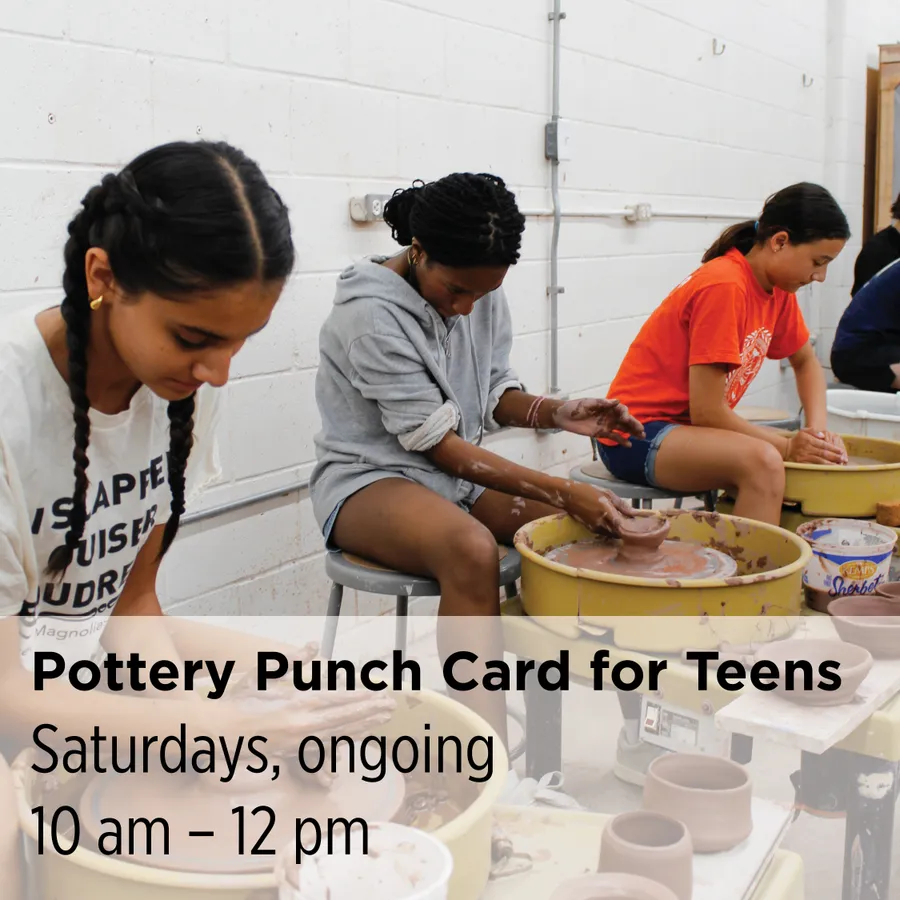 Pottery Punch Card for Teens (Saturday wheel classes) — program image