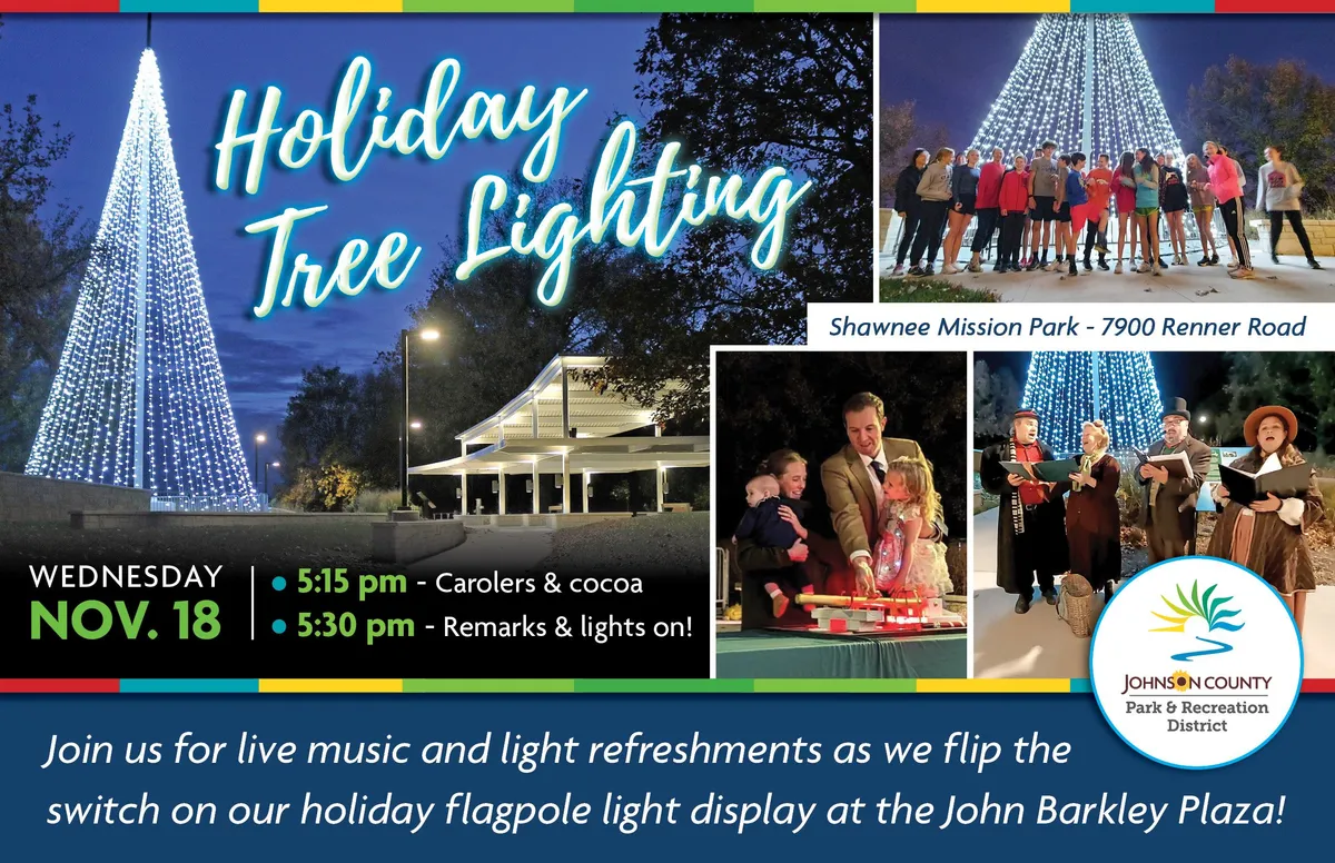 JCPRD Holiday Tree Lighting at Shawnee Mission Park — official source image