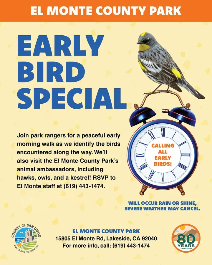 Early Bird Special Bird Walk at El Monte County Park — official source image