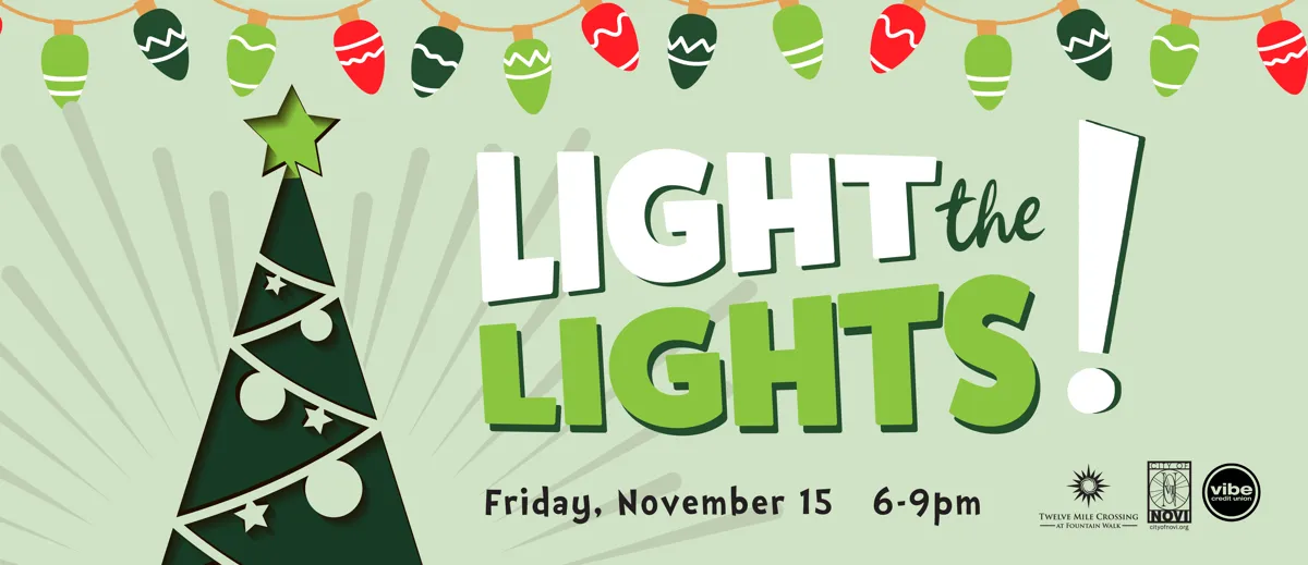 Novi Light the Lights at Twelve Mile Crossing at Fountain Walk — official source image