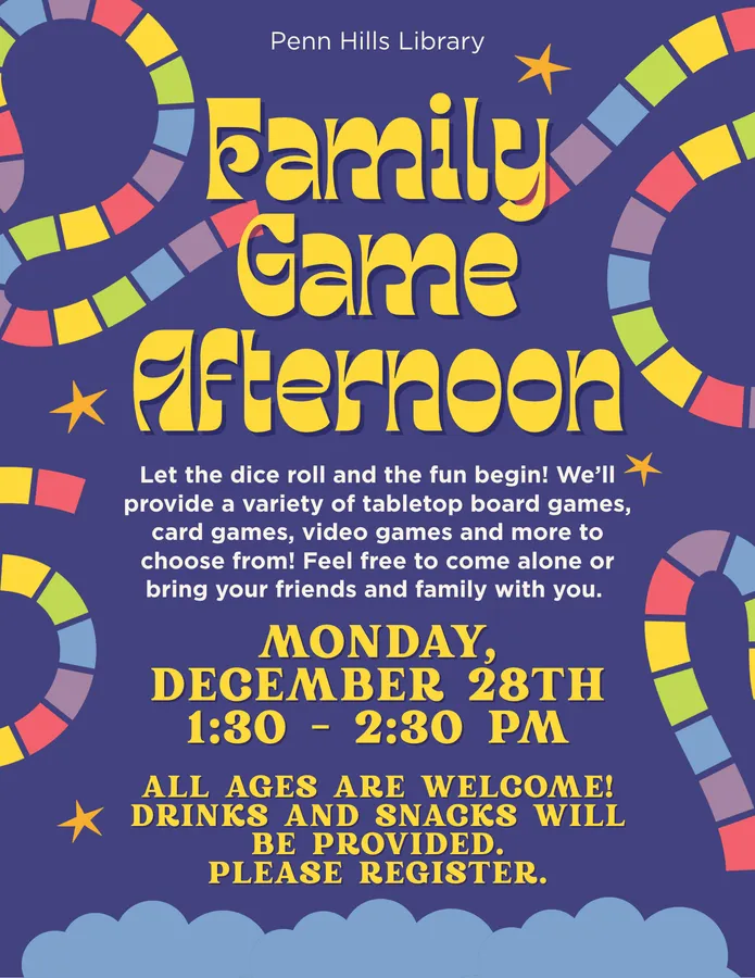 Family Game Afternoon — Penn Hills Library — official source image