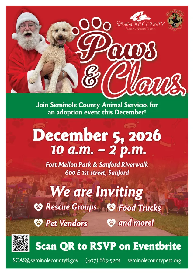 Paws & Claus Pet Adoption Event with Santa — Sanford — official source image