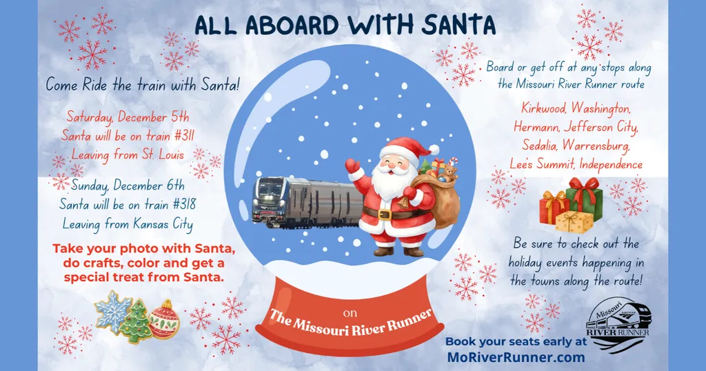 All Aboard with Santa on the Missouri River Runner (Lee's Summit stop) — official source image