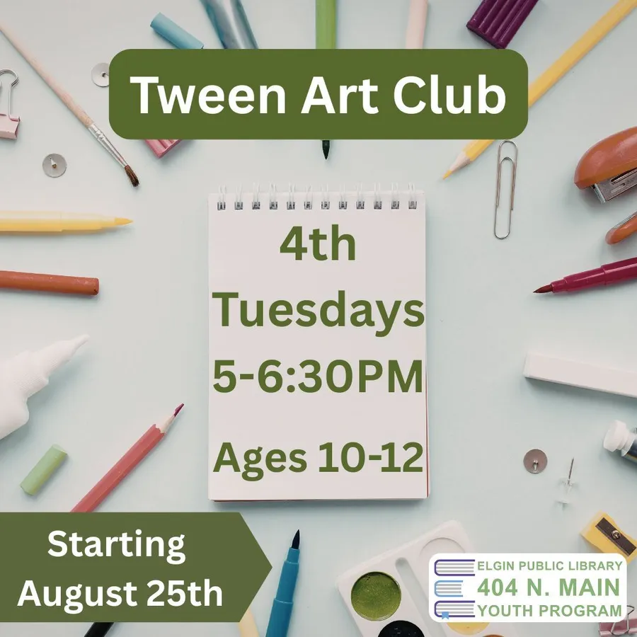Tween Art Club at Elgin Public Library — program image