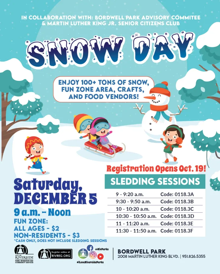 Riverside Snow Day at Bordwell Park — official source image