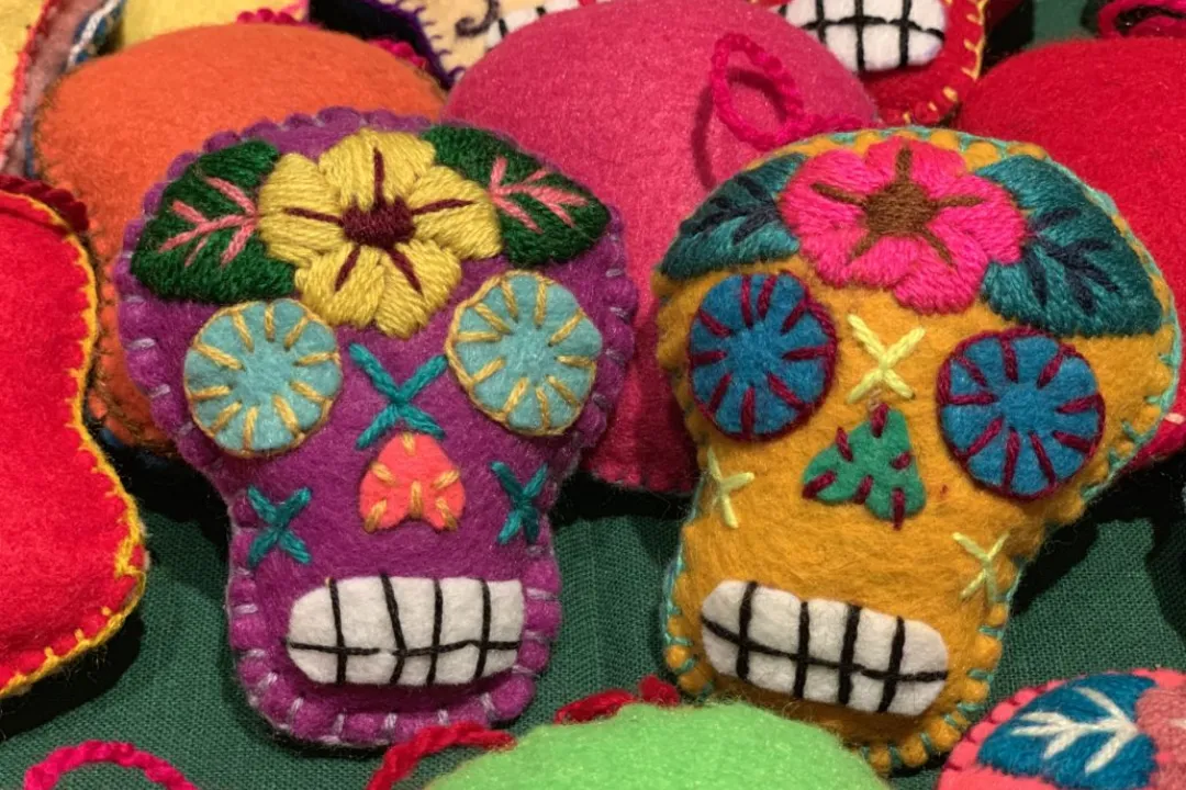 Embroidered Felt Calavera Hangers — official source image