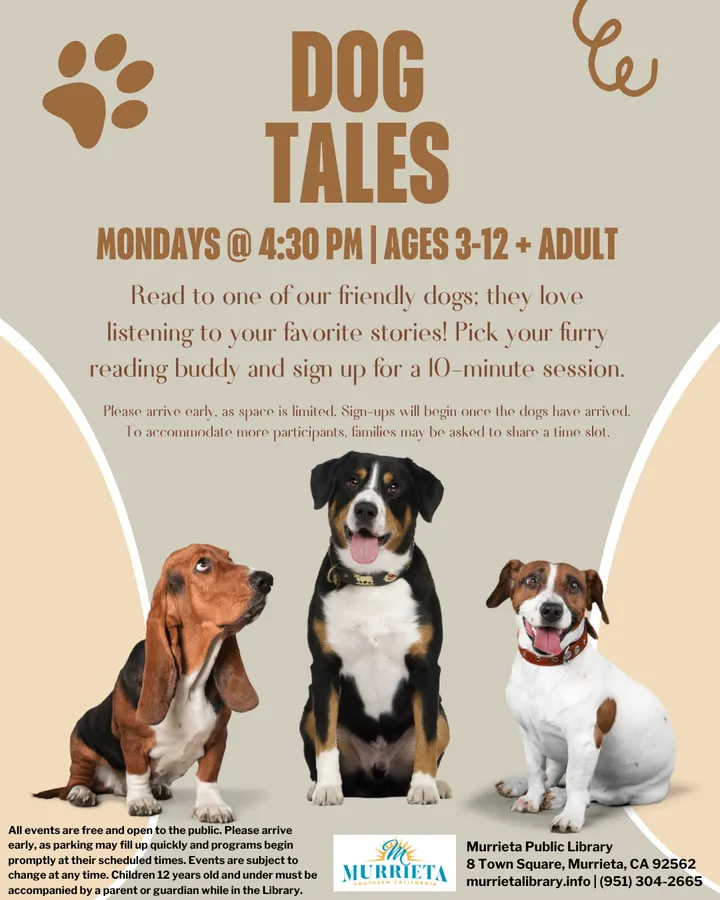 Dog Tales (Read to a Therapy Dog) — program image