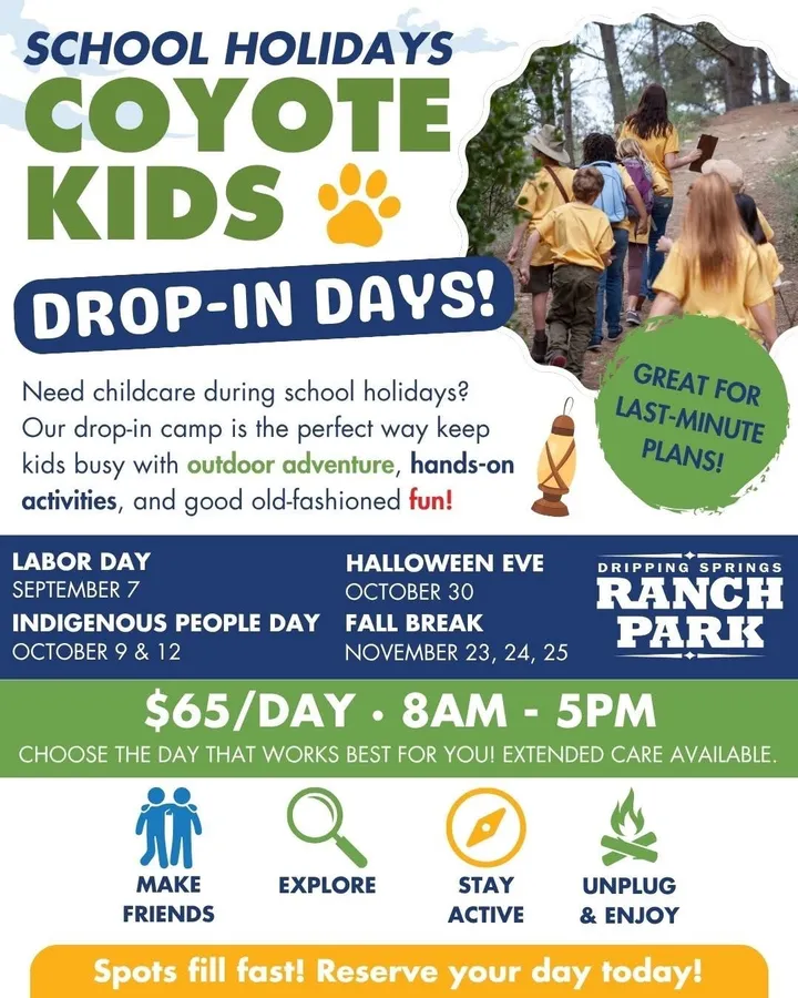 Coyote Kids Drop-In Day Camp — Thanksgiving Week at Ranch Park — official source image