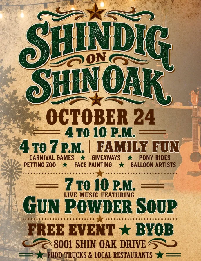 Shindig on Shin Oak — official source image