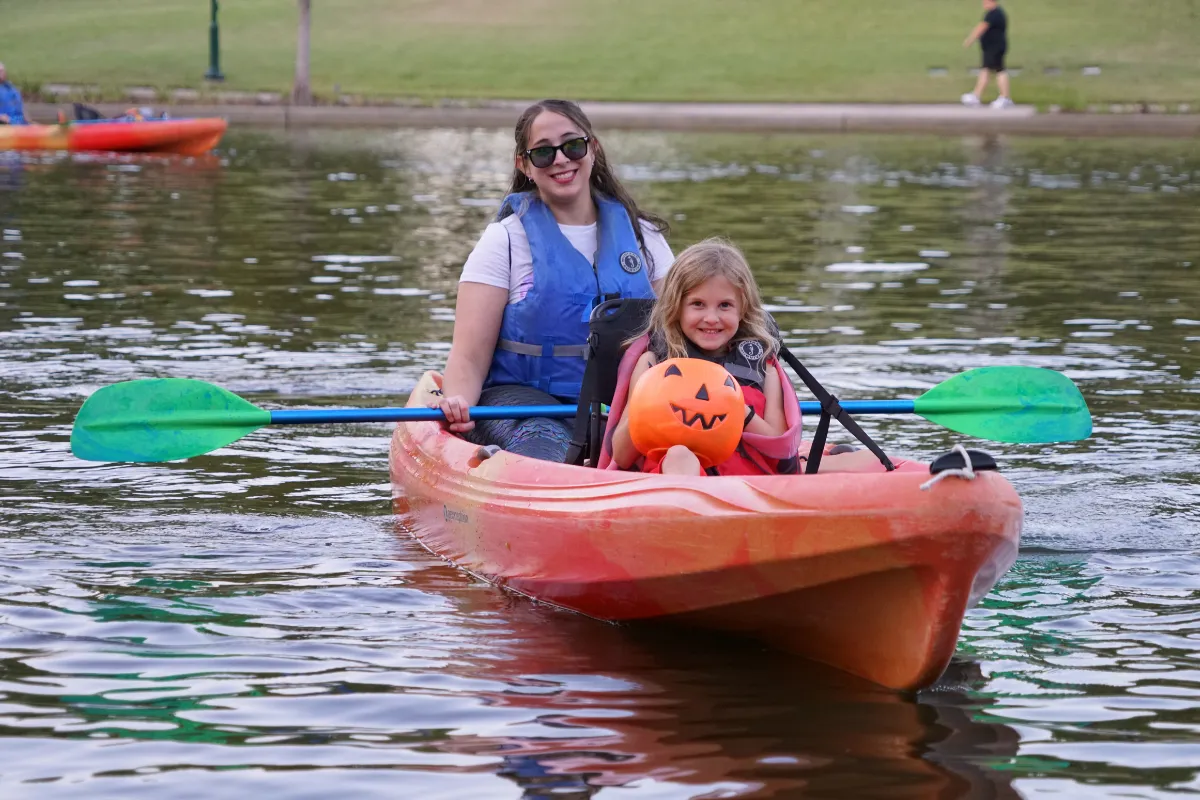 Kayak Trick-or-Treat on The Woodlands Waterway — official source image