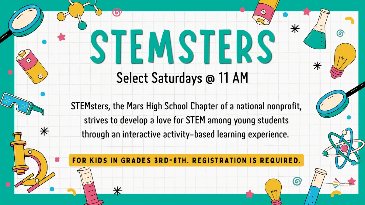 STEMsters Saturday Science at Cranberry Public Library — official source image