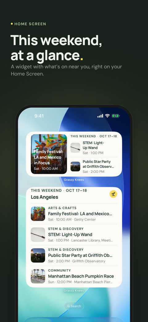 Home Screen widget with this weekend’s picks